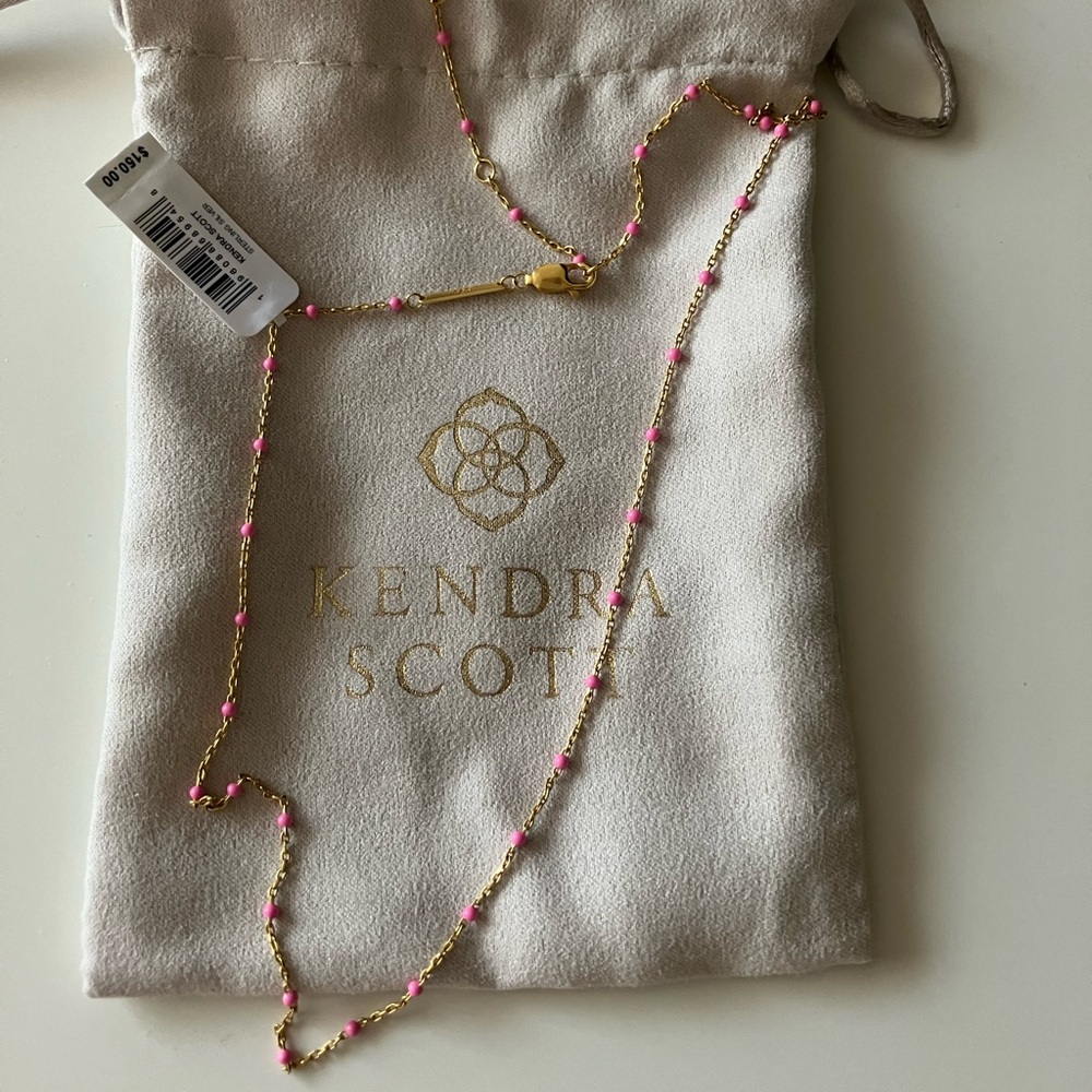 Kendra Scott gold with pink necklace. New.